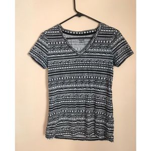 Mossimo Black Tribal V-Neck Top